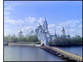 The Monastery of St. Nil' on Stolobnyi Island in Lake Seliger in Tver' Province.