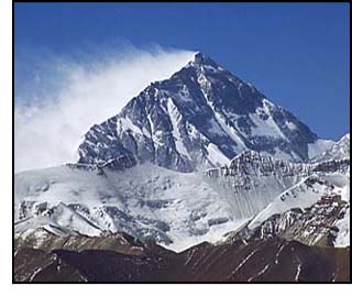 Mount Everest, the highest mountain on Earth.