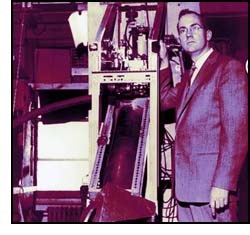 Charles Townes with a Ruby Maser Amplifier for Radio Astronomy.