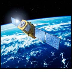 Satellites orbiting in space transmit information to Earth via Electromagnetic Waves