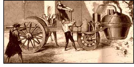 The first steam car designed by Joseph Cugnot